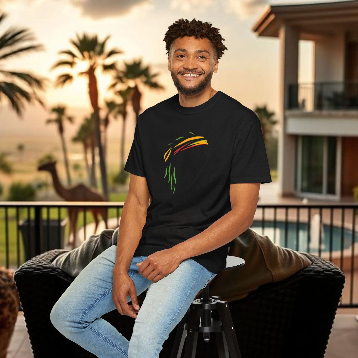 Vibrant Rasta T-Shirt for Ballers. Soft-style T-Shirt. Unique Urban Fashion.