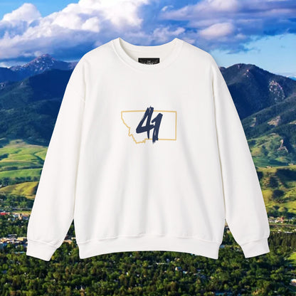 Montana 41 Crewneck Sweatshirt — State Outline Graphic