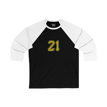 Legends Baseball Tee — Retro Yellow '21' Number Raglan Shirt