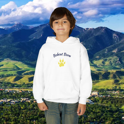 Bobcat Born Youth Hoodie, Cozy Sweatshirt for Kids, Great for School, Outdoor Adventures, Gifts, Sports Events