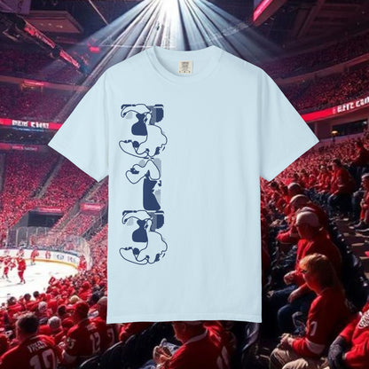 Detroit T-Shirt — Vertical Mascot Graphic with 'Detroit' Script