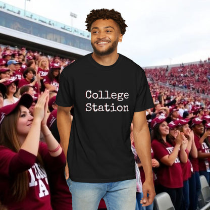 College Station Unisex Garment-Dyed T-Shirt | Casual Wear, College Apparel, Gift for Students, Everyday Style, Trendy Tees