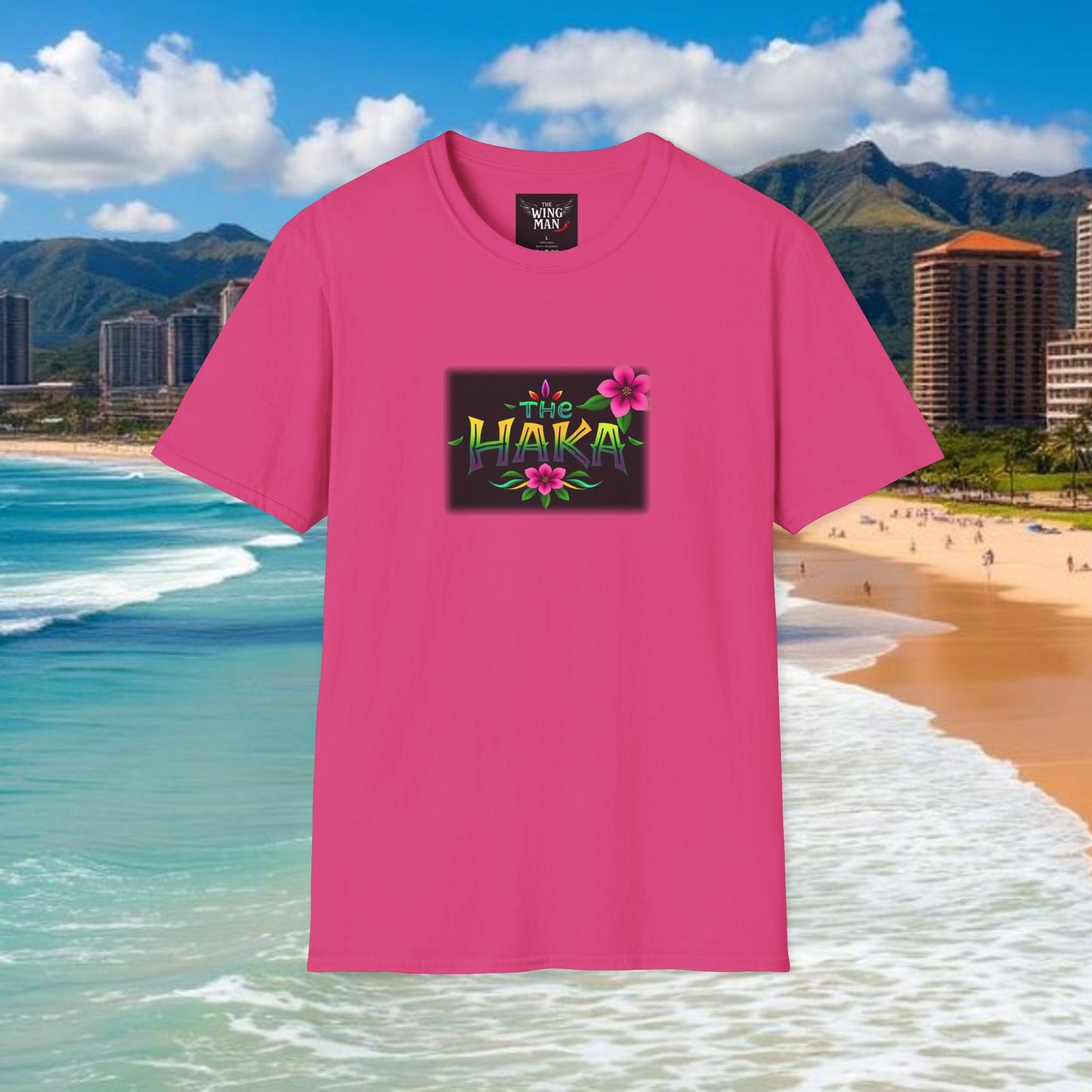 T-Shirt with HAKA Design, Tropical Vibe Tee, Perfect for Hawaii Fans, Unisex Graphic Tee, Summer Essentials, Gift for Friends