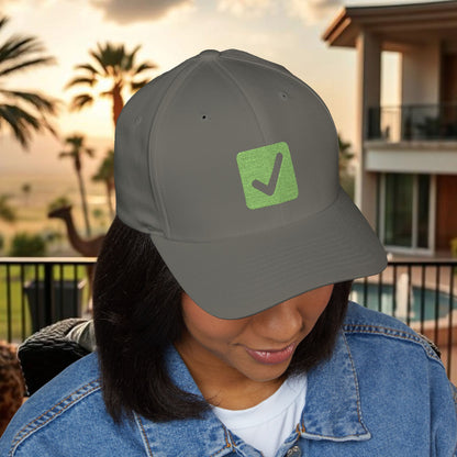 Cash it! Wing Man Designs, Closed-Back Structured Cap (Embroidery), Check Mark Hat