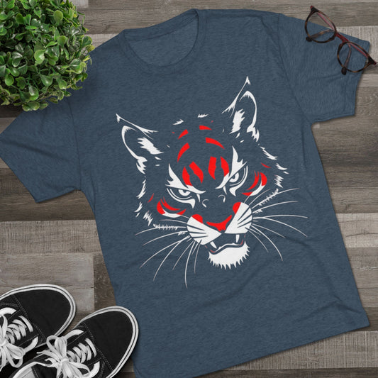 Wldcat Mascot T-Shirt — Fierce Red & White Sports Tee, Tri-Blend Soft Fabric, Perfect for Gameday