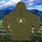Bobcat Paw Print Fleece Hoodie, Cozy Sweatshirt, Casual Outdoor Wear, Unique Gift for Cat Fans, Montana State Fans