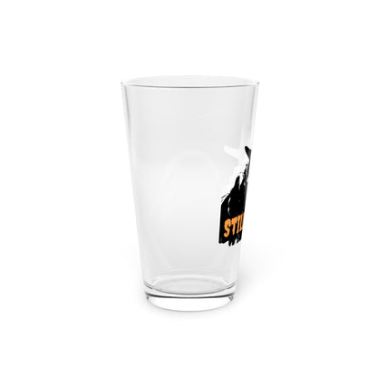 Stillwater Cowboy Pint Glass, 16oz Beer Mug, Western Home Bar Decor, Gun and Hat Design, Unique Gift for Him, Cowboy Enthusiast