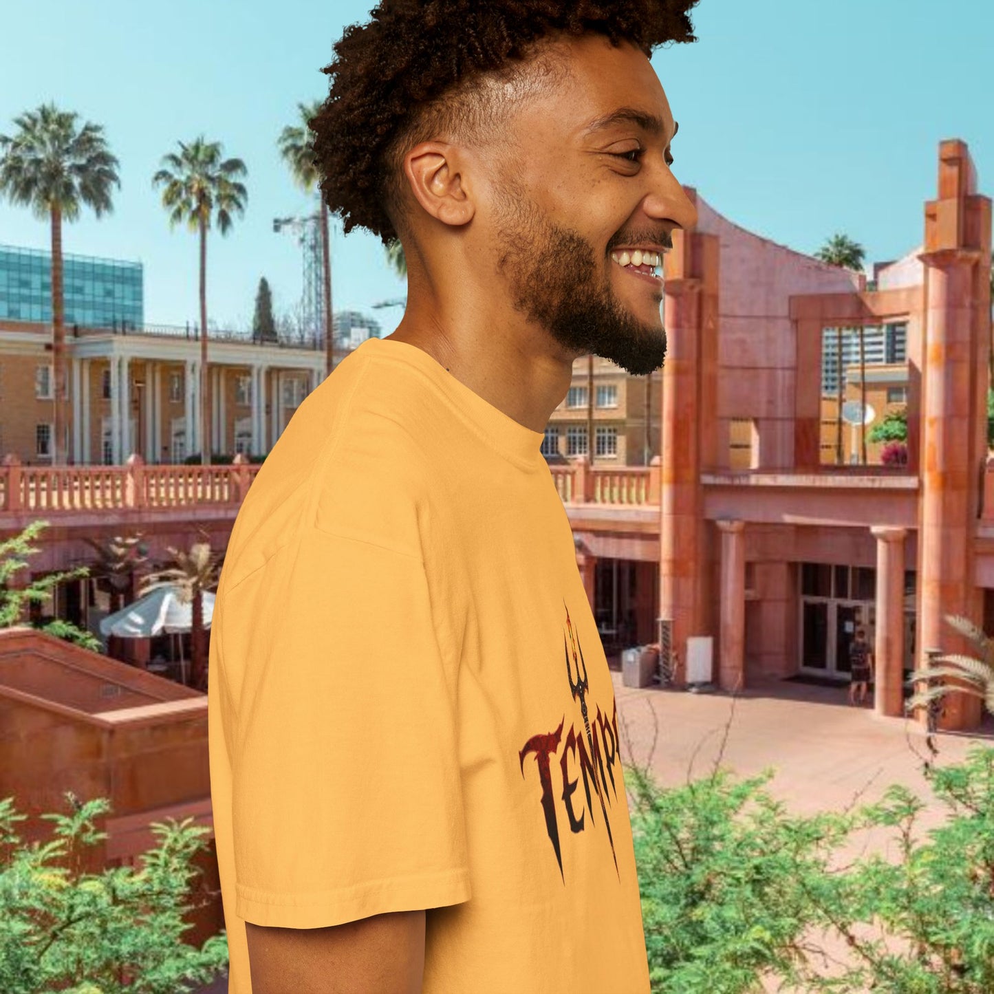 Unisex Garment-Dyed T-shirt with 'TEMPE' Design, Casual Summer Tee, Cool Streetwear Top, Perfect for Festivals