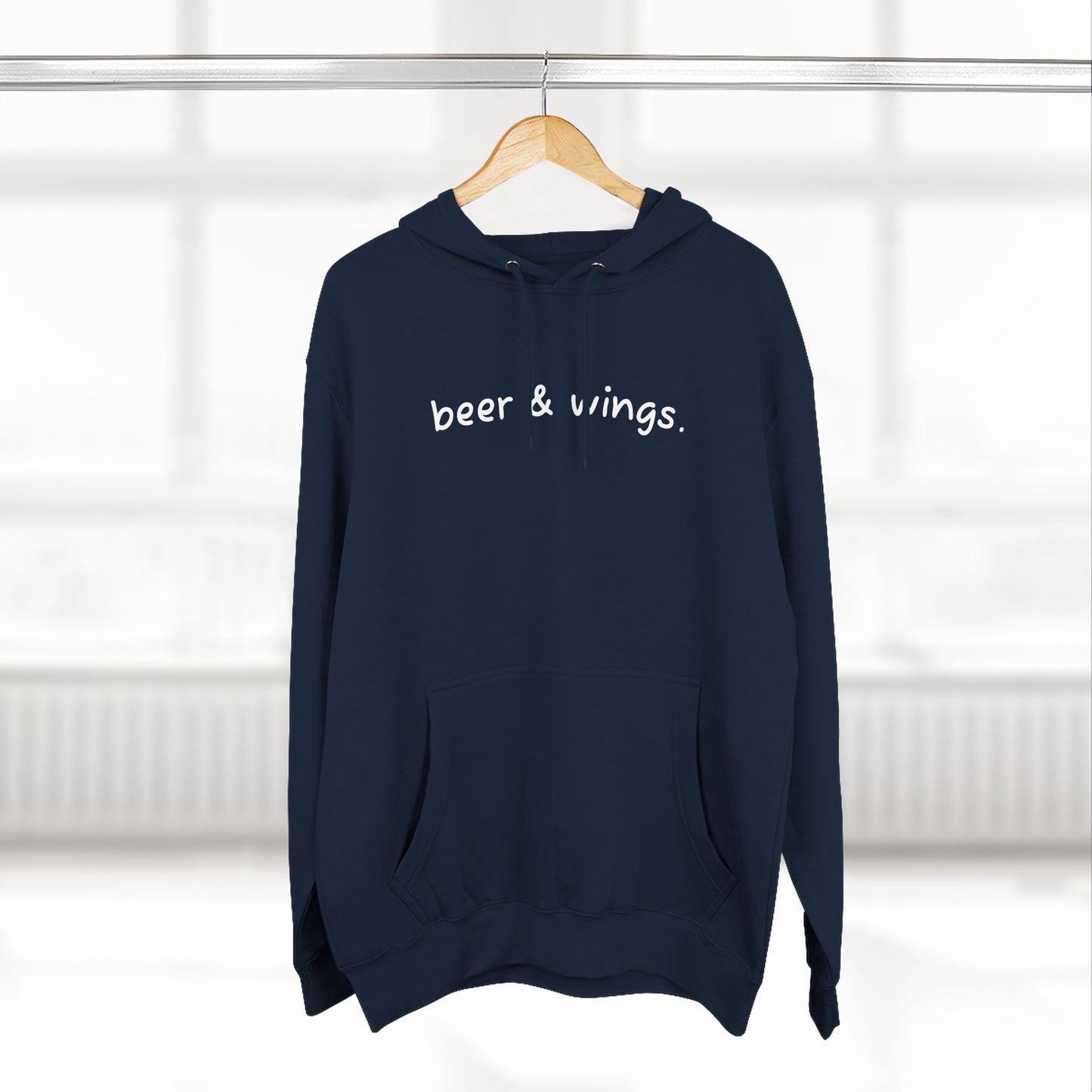 Beer and Wings Fleece Hoodie | Cozy Sweatshirt for Foodies, Gift for Beer Lovers, Casual Wear, Unisex Pullover