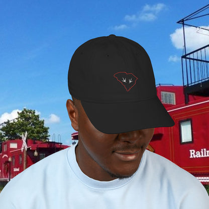 South Carolina Cap with Embroidered Heart Design, Perfect for Sports Fans, Gift for Holidays, Casual Daily Wear, Eco-Friendly Hat