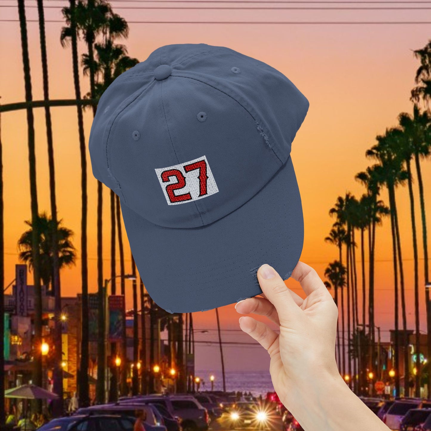 #27 Vintage Distressed Cap, Casual Hat, Everyday Wear, Sports Enthusiast Gift, LA Fans, Baseball Fans