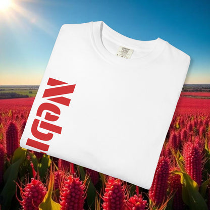 Lincoln Nebraska Area Code T-Shirt — White Tee with Red "Nebraska" & 402 Back Print, Soft-Style T-Shirt