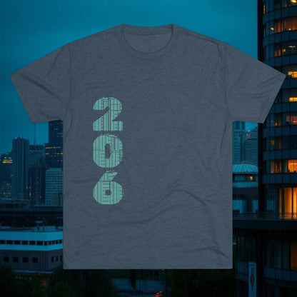 Seattle Space Needle Vertical 206 Tee — City Skyline Graphic T‑Shirt
