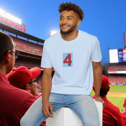 Legends Number 4 Unisex Softstyle T-Shirt, Casual Tee, Gift for Baseball Fans, Birthday Present, Everyday Wear, Unique Style
