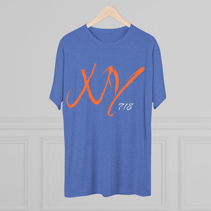 NYC Retro Graphic Tee — 'NY' Repeat & XV 718 Script City T‑Shirt
