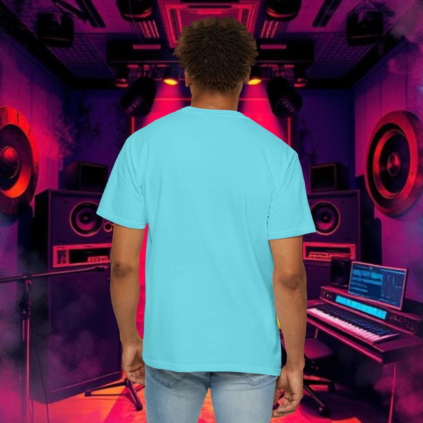 Colorful Unisex Garment-Dyed T-shirt, Artistic Graphic Tee, Music Festival Shirt, Casual Everyday Wear, Vibrant Streetwear, Unique Gift Idea