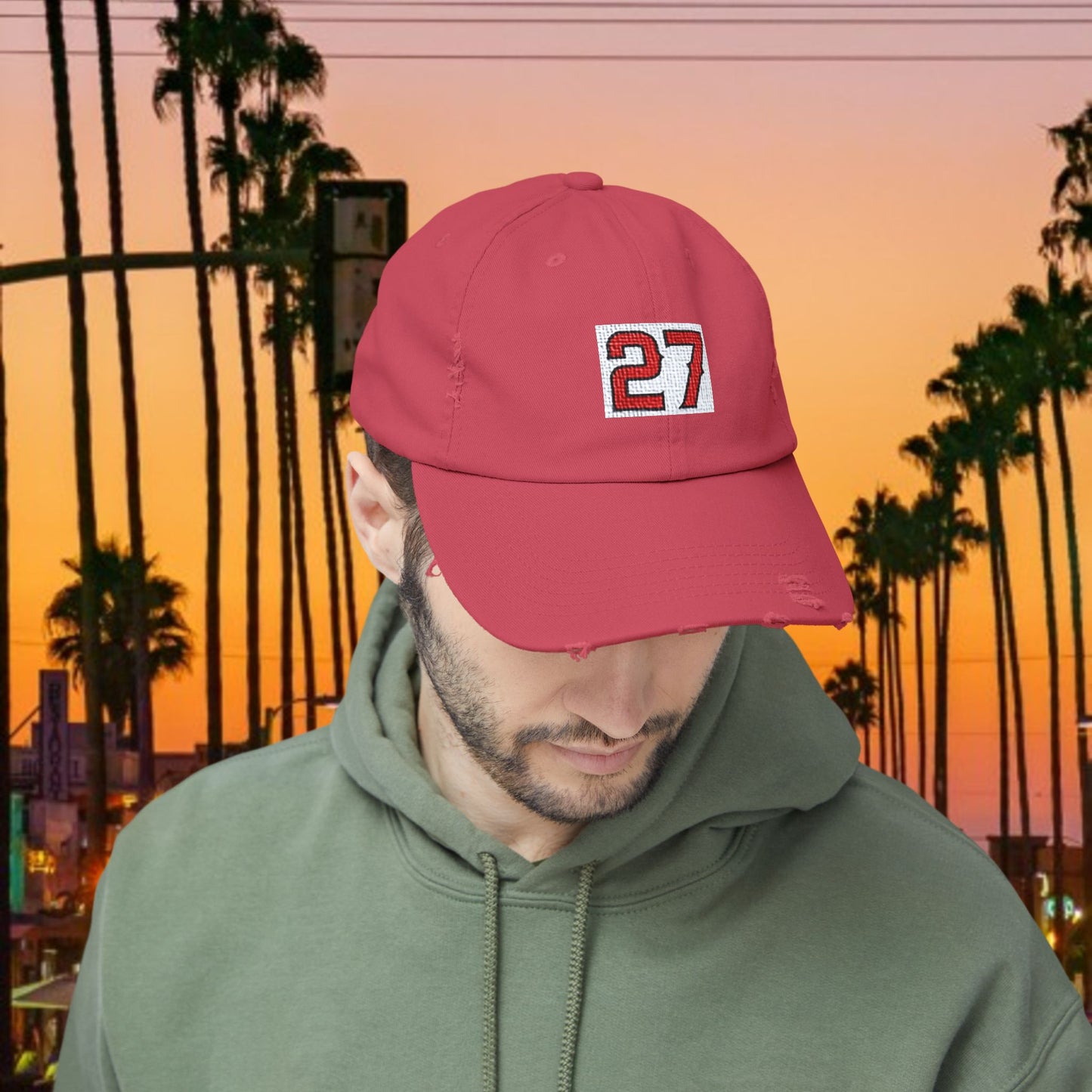 #27 Vintage Distressed Cap, Casual Hat, Everyday Wear, Sports Enthusiast Gift, LA Fans, Baseball Fans