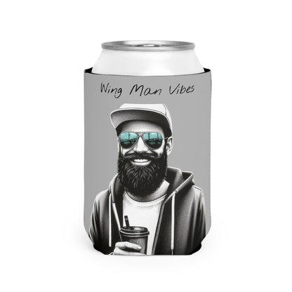 Wing Man Vibes Can Cooler Sleeve | Funny Gift for Men | Party Accessory | BBQ or Beach Cooler | Unique Beverage Holder | Groomsmen Favor