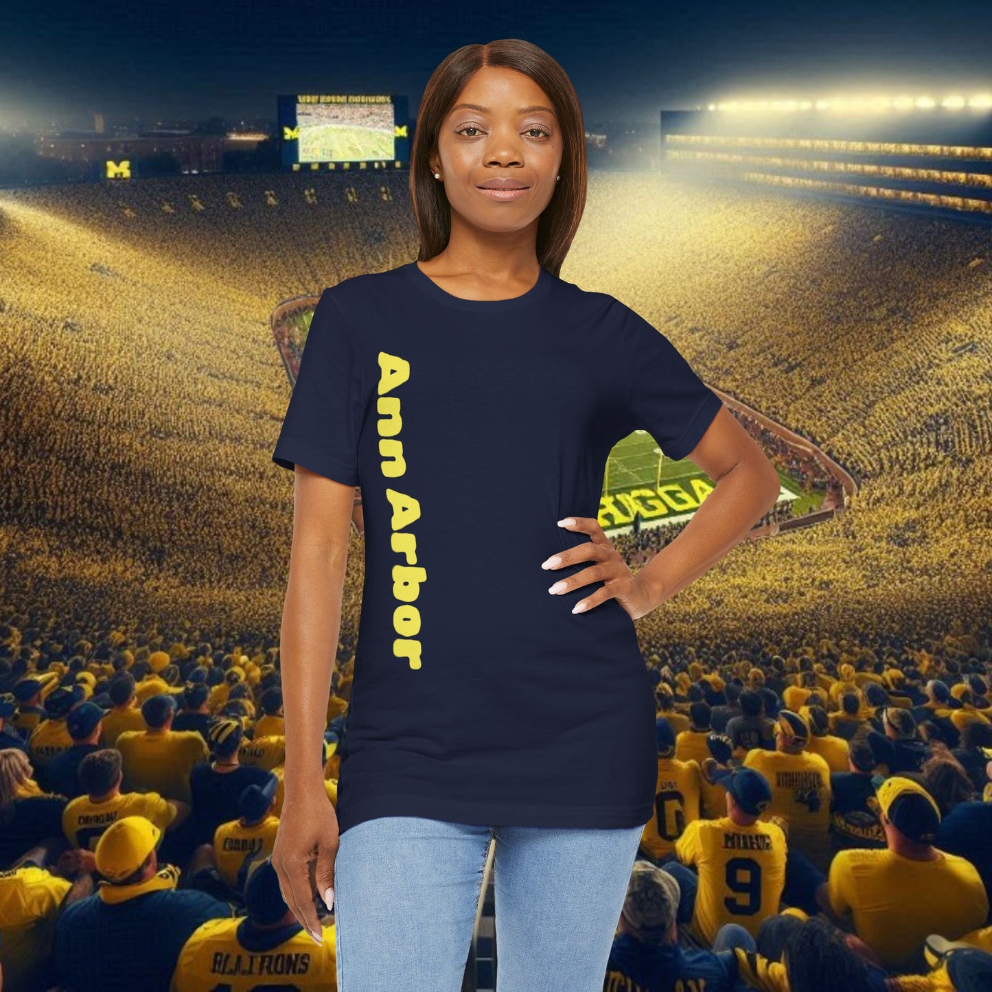 Ann Arbor Unisex Tee, College Spirit Shirt, Game Day Apparel, Casual Wear, Unique Graphic Tee