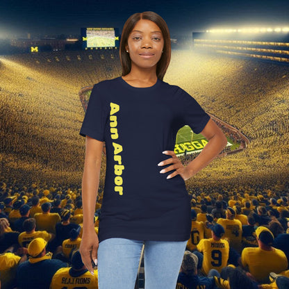 Ann Arbor Unisex Tee, College Spirit Shirt, Game Day Apparel, Casual Wear, Unique Graphic Tee