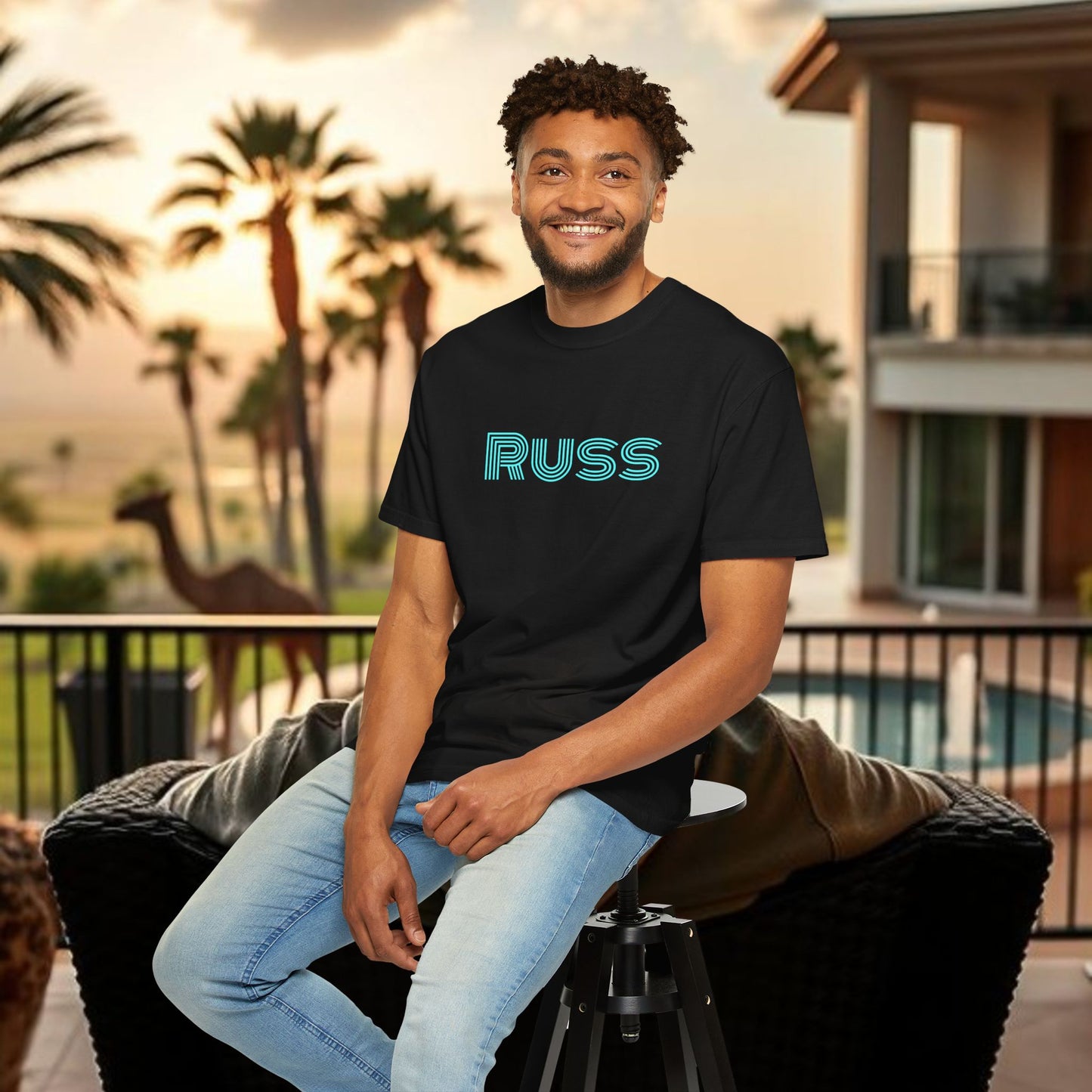 Russ Unisex T-Shirt with Retro Design, Hip-Hop Shirt, Casual Wear, Unique Style, Russ Apparel