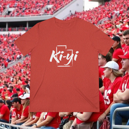 Ki-yi State Outline T-Shirt — Rustic Script Fan Tee
