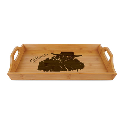 Bamboo Serving Tray (Engraving) - Stillwater Oklahoma Cowboy