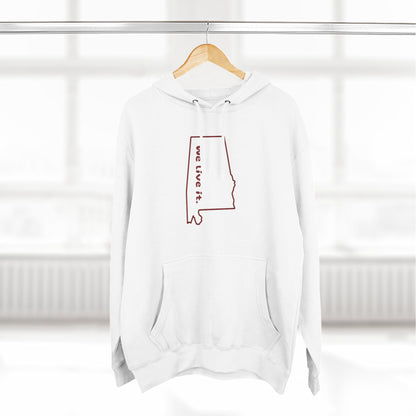 Cozy Fleece Hoodie - "We Live It" Comfort Apparel, Casual Wear, Gift for Friends, Cozy Hoodie