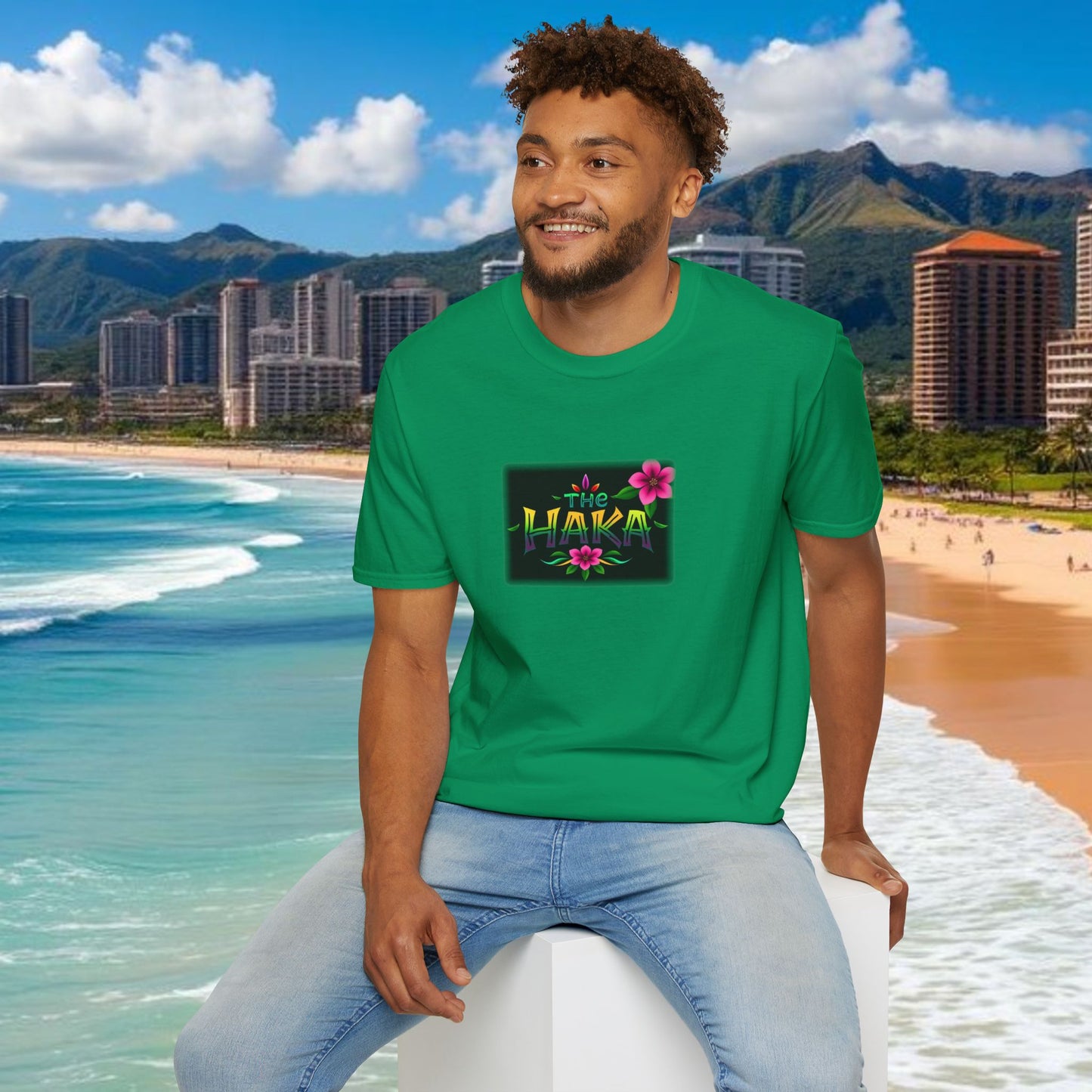T-Shirt with HAKA Design, Tropical Vibe Tee, Perfect for Hawaii Fans, Unisex Graphic Tee, Summer Essentials, Gift for Friends