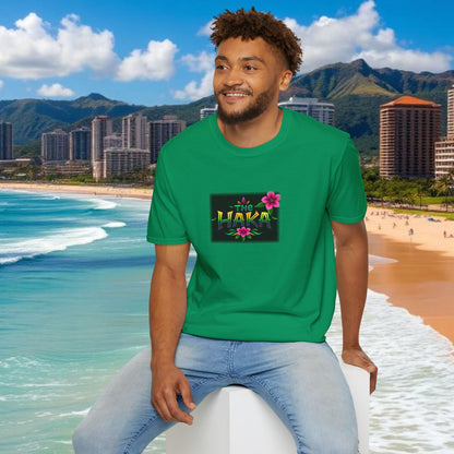 T-Shirt with HAKA Design, Tropical Vibe Tee, Perfect for Hawaii Fans, Unisex Graphic Tee, Summer Essentials, Gift for Friends
