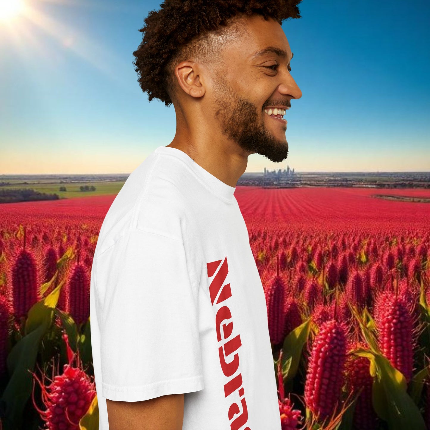 Lincoln Nebraska Area Code T-Shirt — White Tee with Red "Nebraska" & 402 Back Print, Soft-Style T-Shirt