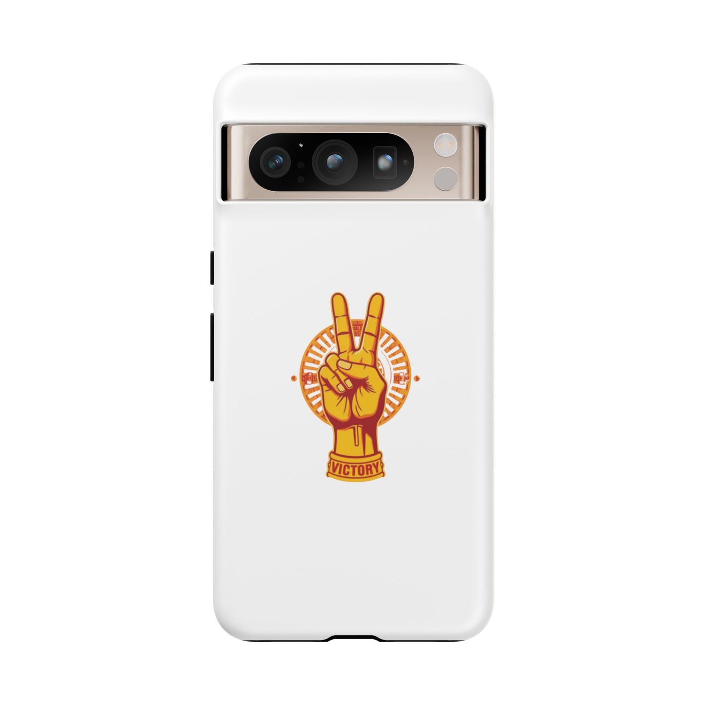 Victory Themed Stylish Phone Case - Tough Cases with Peace Sign Design, Customizable Phone Covers, Gift for Tojan Fans, Trendy Accessories