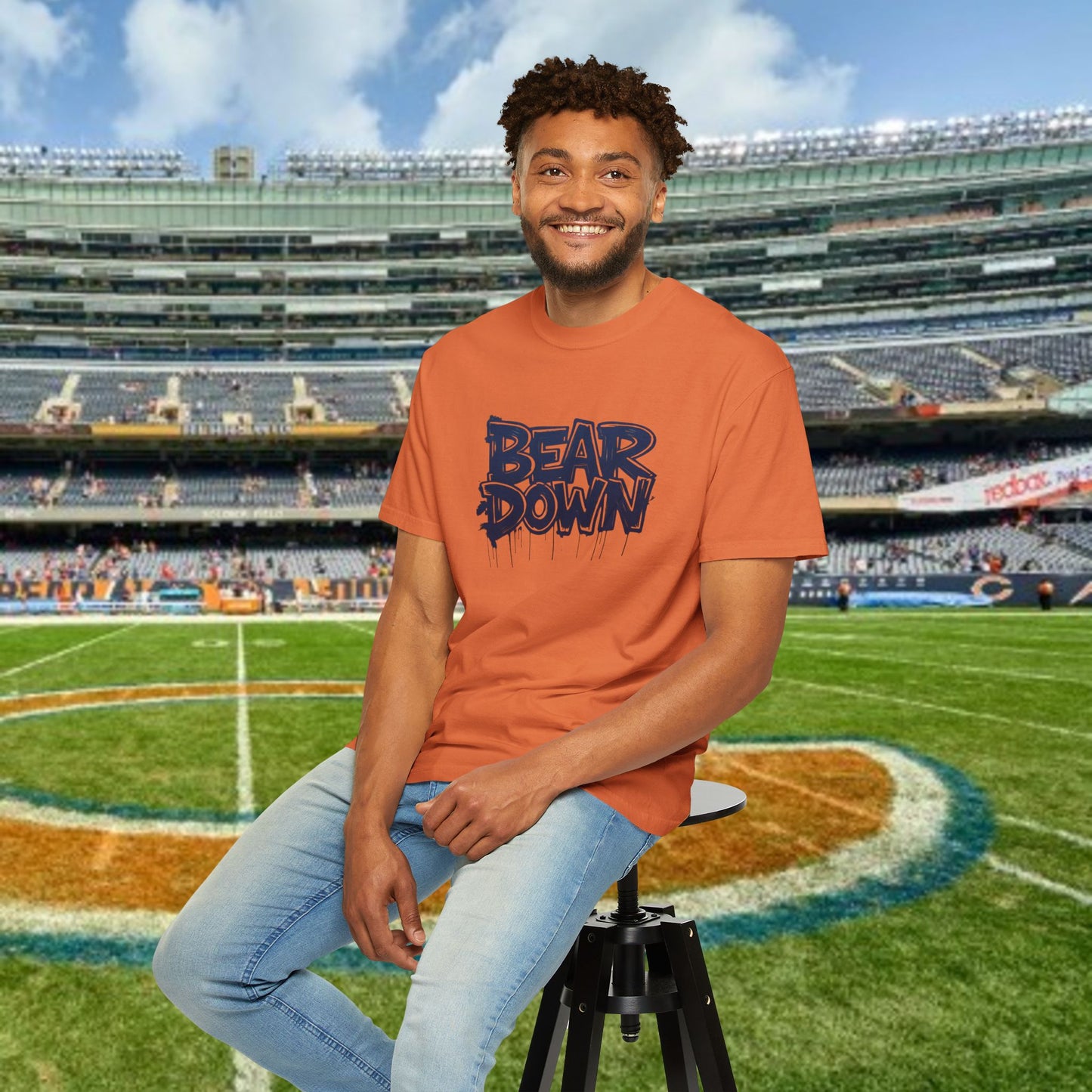 Vibrant Bear Down Unisex T-Shirt | Trendy Graphic Tee, Casual Wear, Gift for Sports Fans, Summer Style.