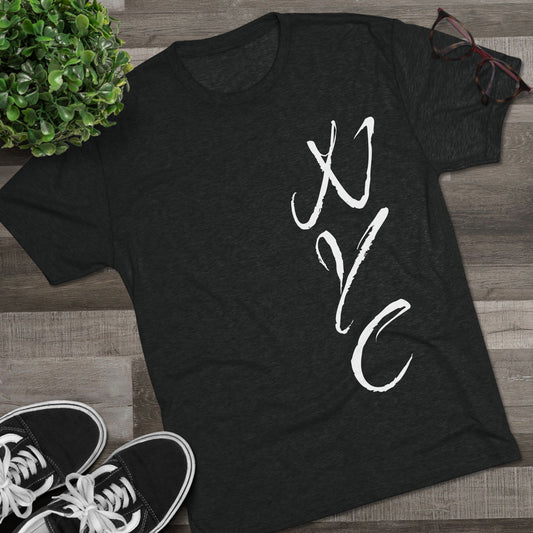 NYC Script Tee — 'REP' Skyline Back Graphic, Tri-Blend Soft T-Shirt