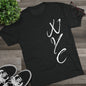 NYC Script Tee — 'REP' Skyline Back Graphic, Tri-Blend Soft T-Shirt