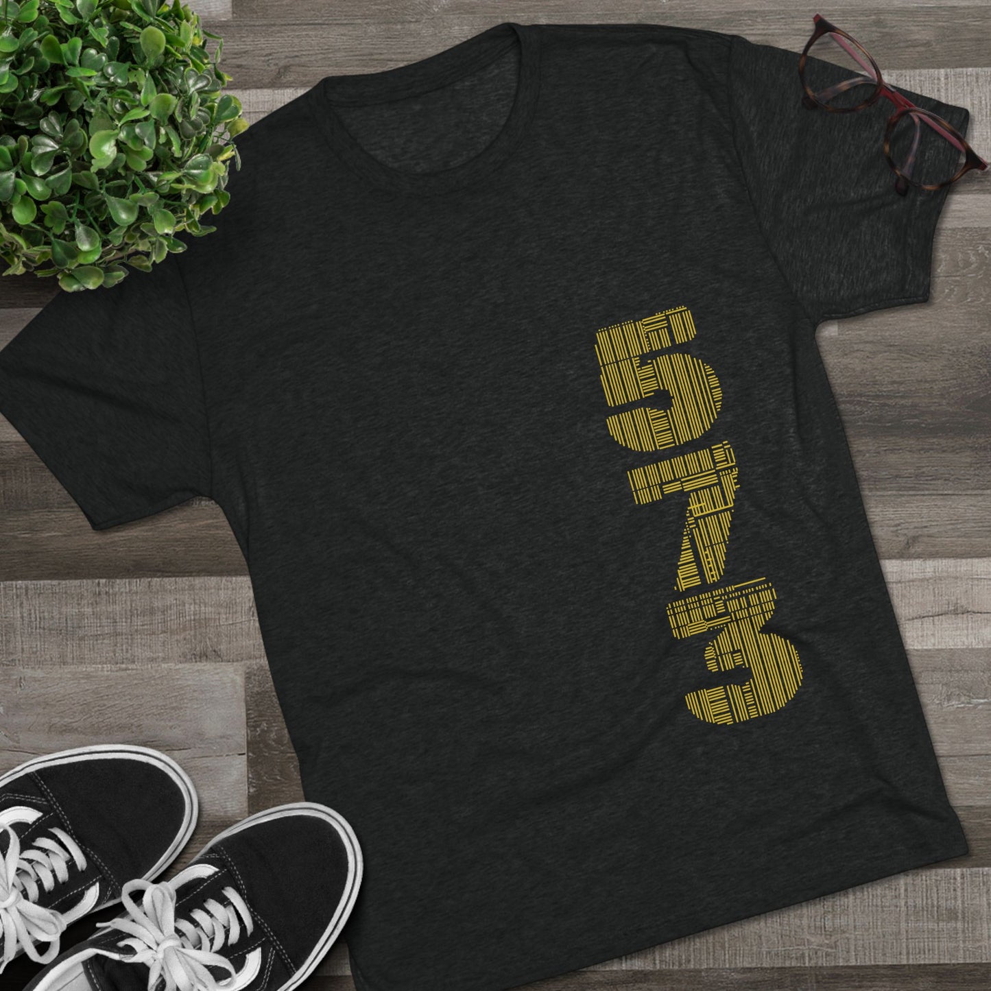Tigers 573 Tee — Vertical 573 & Tiger Head State Shirt, Tri-Blend, Soft-Style T-Shirt, Perfect for Gameday