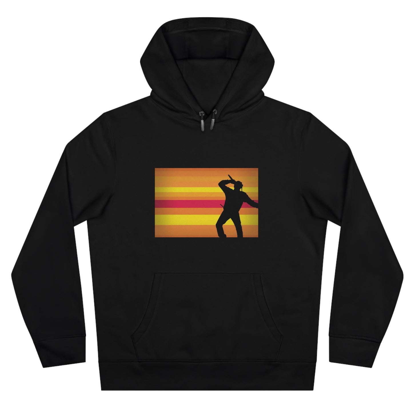 King Silhouette Hoodie — Retro Sunset Dance Graphic Hooded Sweatshirt