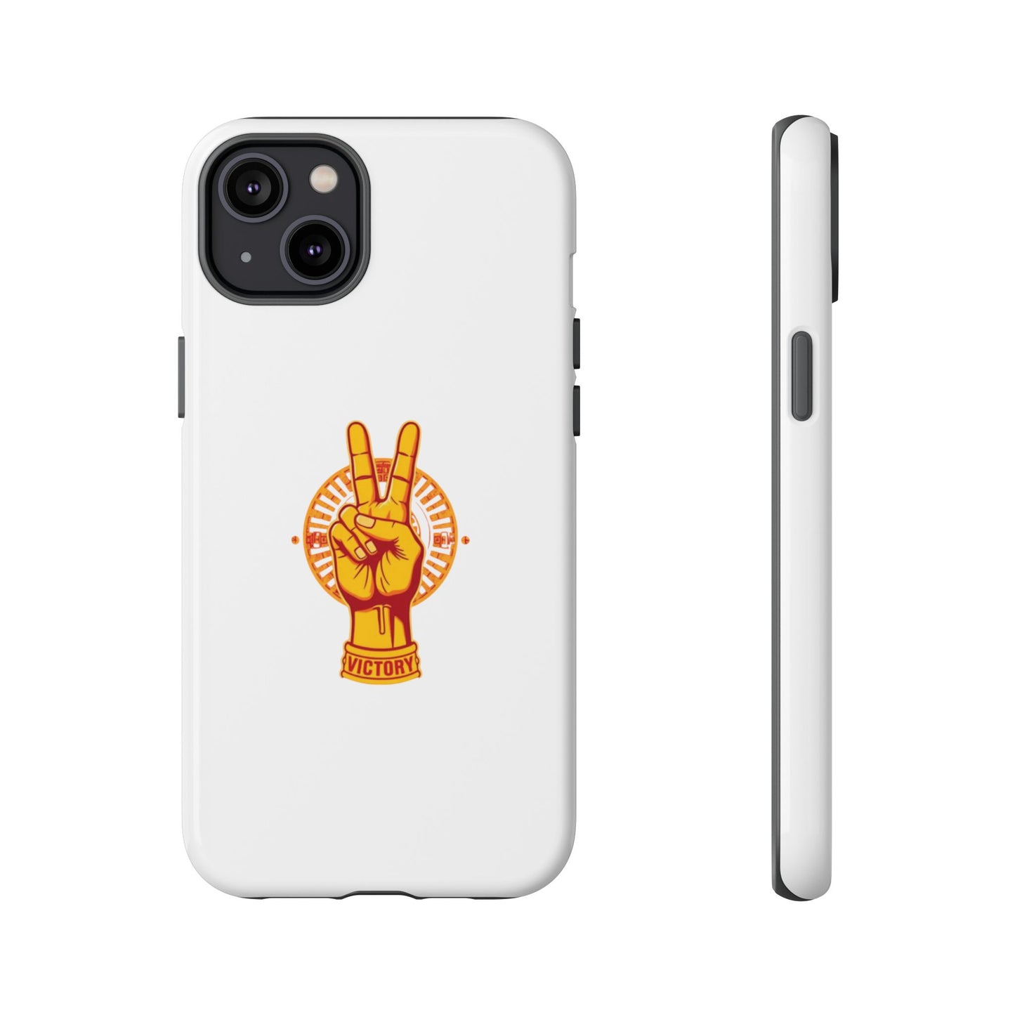 Victory Themed Stylish Phone Case - Tough Cases with Peace Sign Design, Customizable Phone Covers, Gift for Tojan Fans, Trendy Accessories