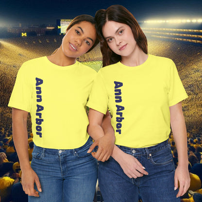 Ann Arbor Unisex Tee, College Spirit Shirt, Game Day Apparel, Casual Wear, Unique Graphic Tee