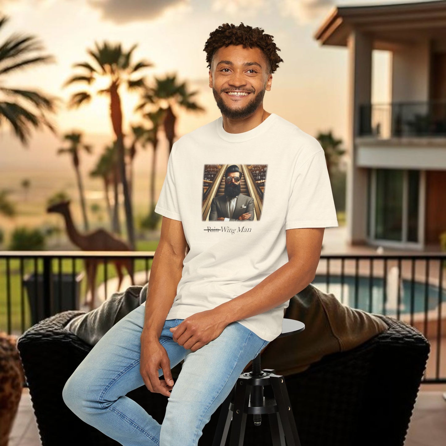 The Wing Man T-Shirt, Casual Unisex Tee, Gift for Him, Stylish Streetwear, Graphic Tee for Events, Fashionable Art Shirt