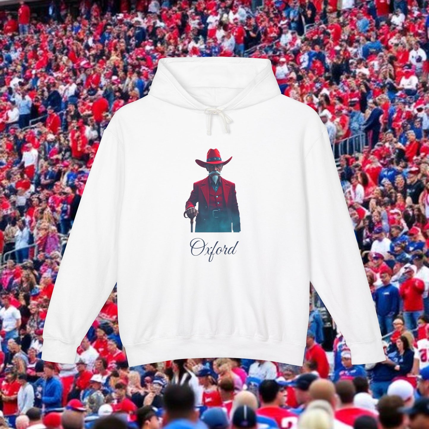 Oxford Lightweight Hoodie, Unisex Casual Wear, Perfect for Game Days, Gift for Sports Fans, Western Style Sweatshirt