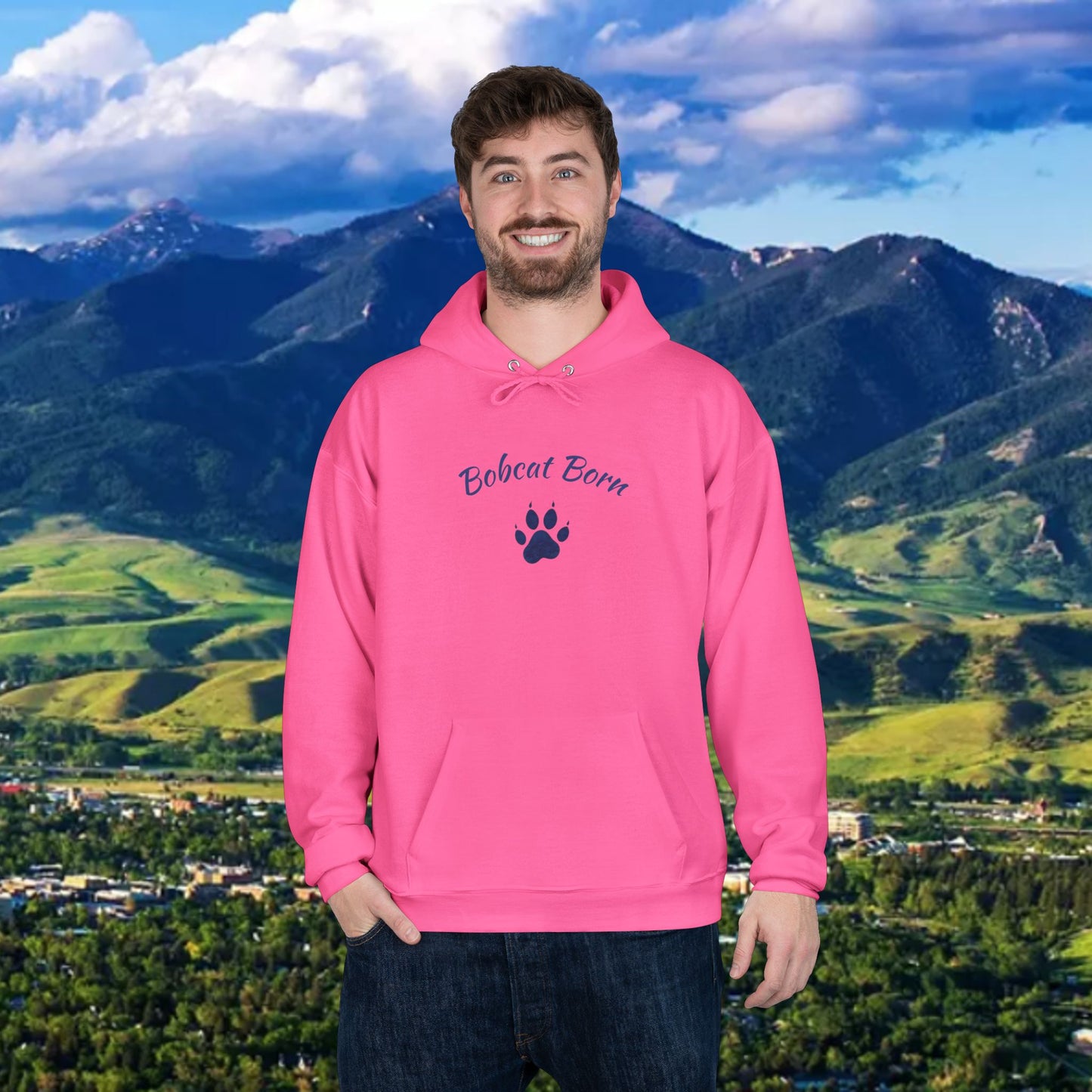 Bobcat Born Eco-Friendly Hoodie - Unisex, Casual Layer, Perfect for Students, Wildlife Lovers, College Spirit Wear, Gift Idea