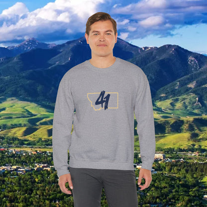 Montana 41 Crewneck Sweatshirt — State Outline Graphic