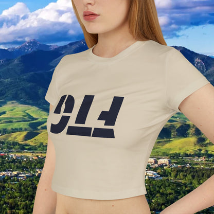 Upside Down FTG Stylish Women's Baby Tee - Trendy Crop Top, Casual Outfits, Birthday Gift, Bobcat Games, Everyday Essentials