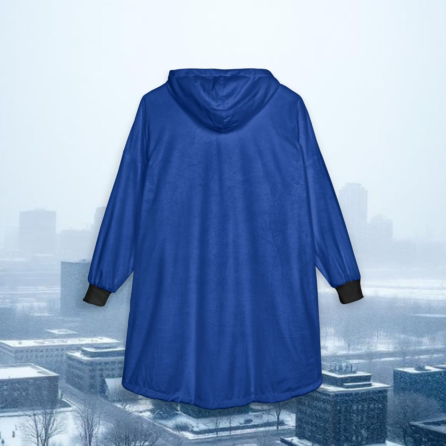 Hooded Blanket - Cozy Blue '17' Sports Number Lounge Throw, Perfect for a Snow Game