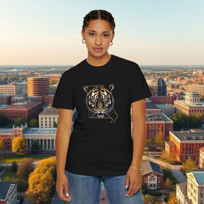 Missouri State Outline with Tiger Graphic Tee - Stylish ultra softstyle T-shirt