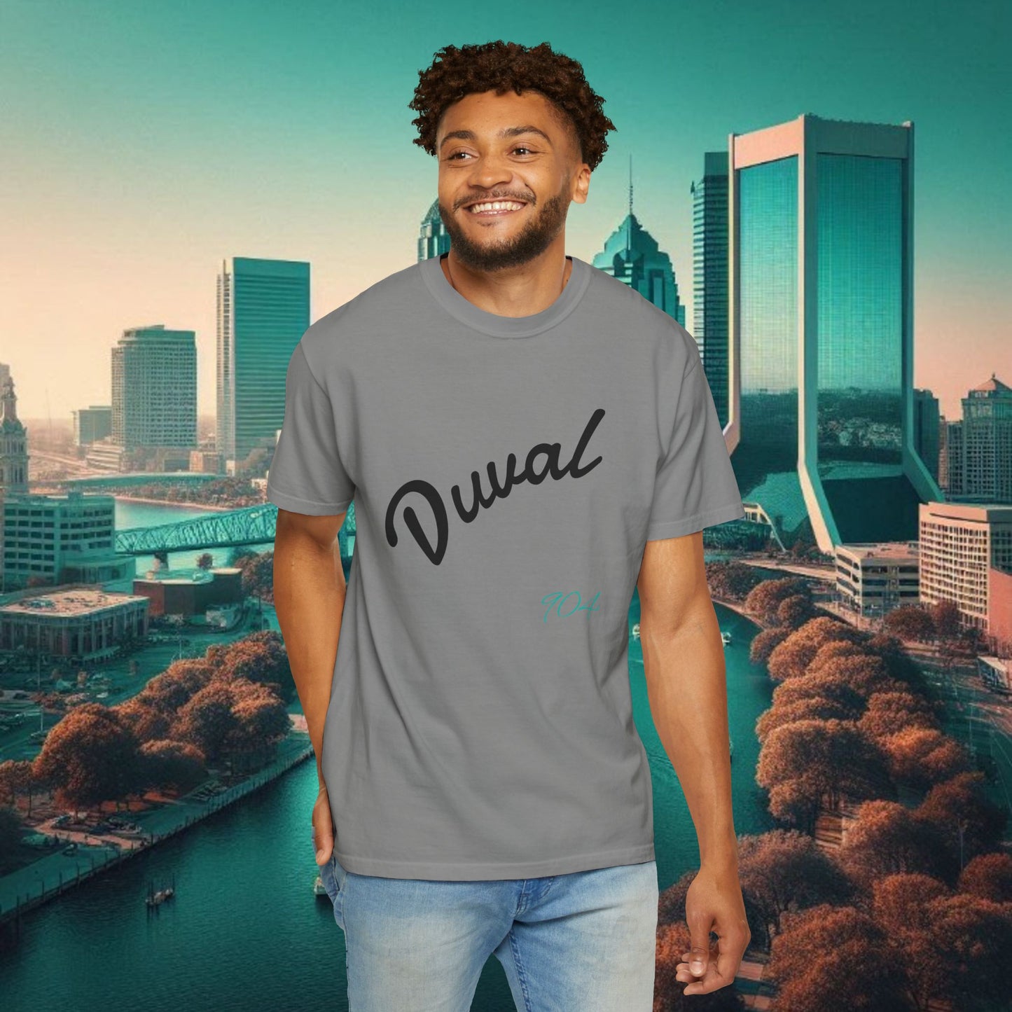 Duval Script T‑Shirt — Jacksonville Retro City Tee, Perfect for Gameday or Everyday Use. Soft style T-Shirt.