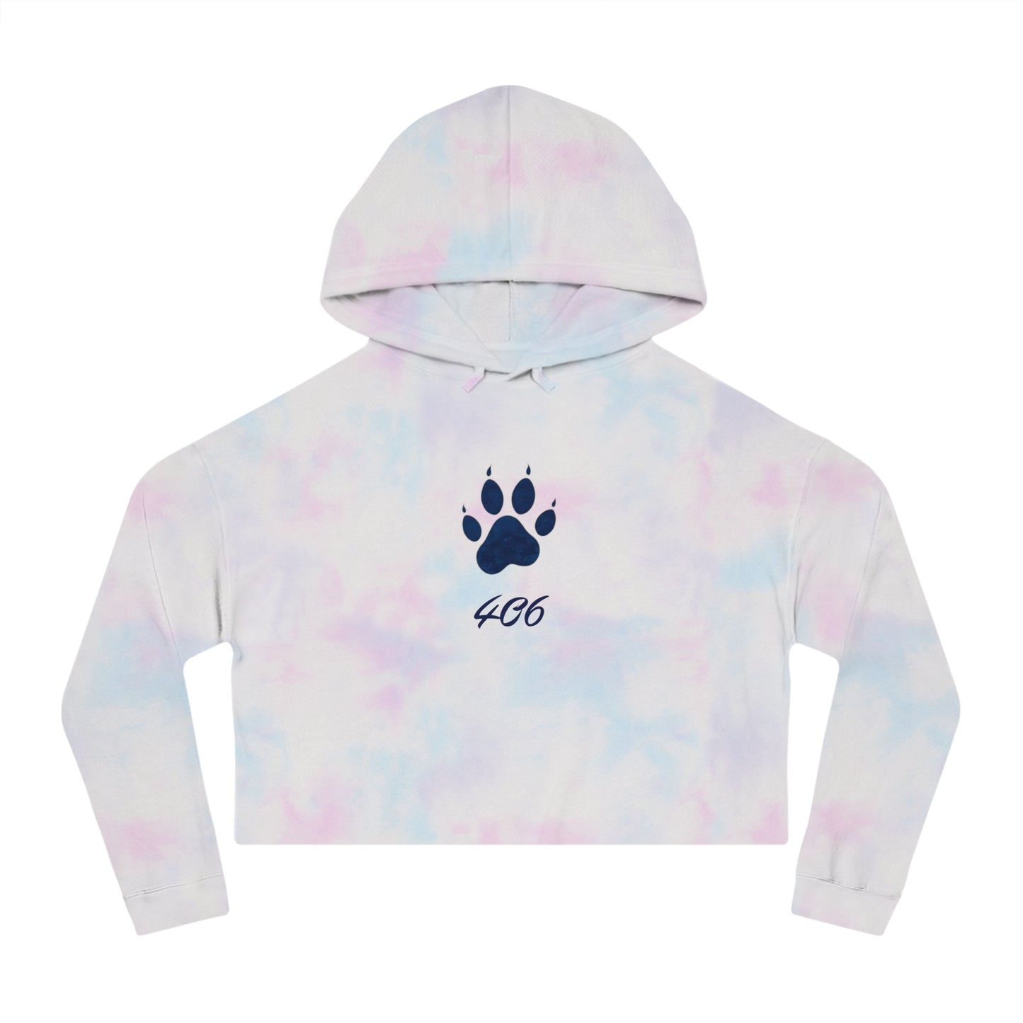 Bobcat Paw Print Cropped Hoodie, Tailgate Sweatshirt, College Football Game Day Top, Women's Hooded Sweater, Bobcat Lover Gift, Animal Print