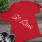 St. Louis Script Tee — Diagonal Red Script City Baseball and Hockey T‑Shirt