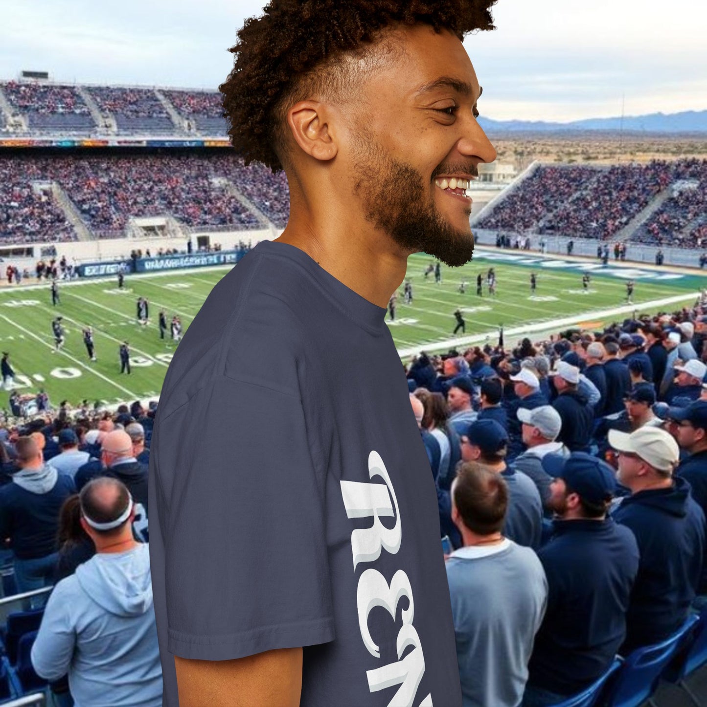 Reno Tee, Vertical Reno Logo and Subtle Wolf Graphic, Soft Style Shirt, Perfect style for Gameday